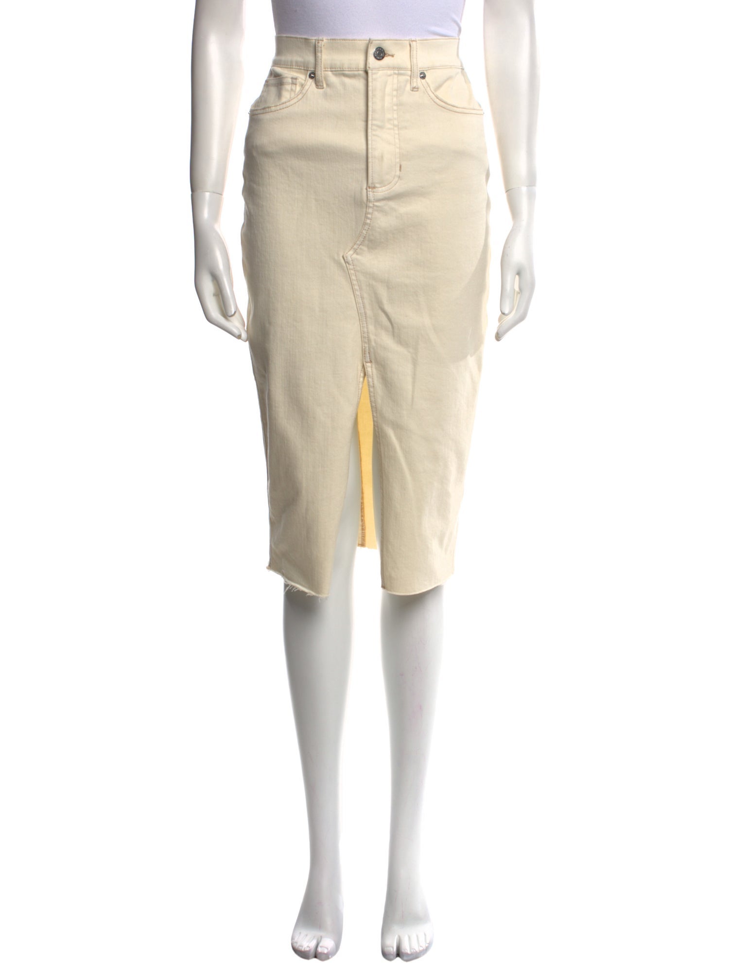 Veronica Beard Raw-Edge Trim Knee-Length Skirt